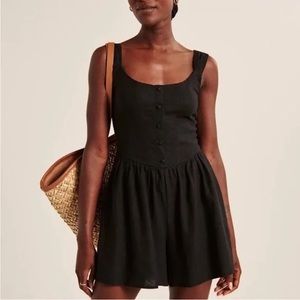 Abercrombie & Fitch Black Corset Romper Size large
